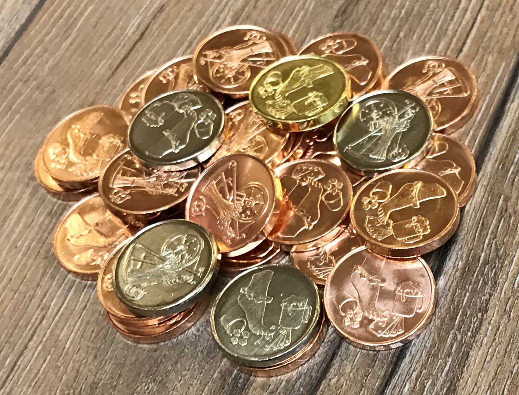 LARP Münzen Spielgeld Beutel 50 Larpmünzen Südlande Larpgeld 