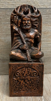 Statue - Sitzender Gott - Seated God - Holzfinish - Dekoration - Ritualbedarf