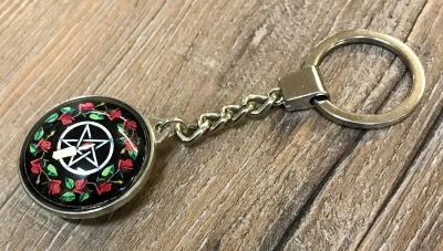 Schlüsselanhänger - Pentagram Rose - Keyring