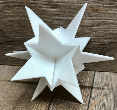 3D Stern weiß Größe A3 - ca. 15,5cm hoch - 5er Set - Ausverkauf