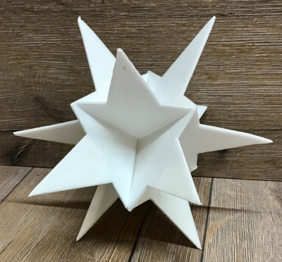3D Stern weiß Größe A5 - ca. 21cm hoch - 5er Set - Ausverkauf