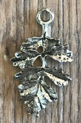 Anhänger - Charm - Blatt - Farbe: Silber