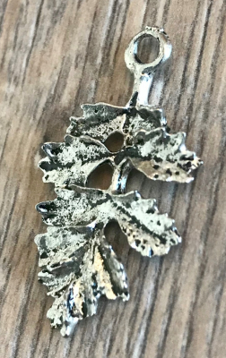 Anhänger - Charm - Blatt - Farbe: Silber