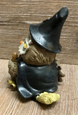 Figur - Lustige Eule Zauberer mit Hut, Mantel & Zauberstab - Dekoration - Ausverkauf