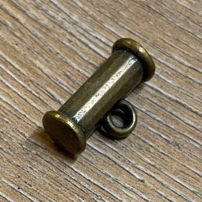 Knebel aus Metall - Öse - altmessing - 23mm - dick