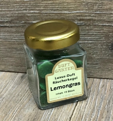 Räucherkegel - Luxus im Mini Glas - Lemongras (hellgrün)