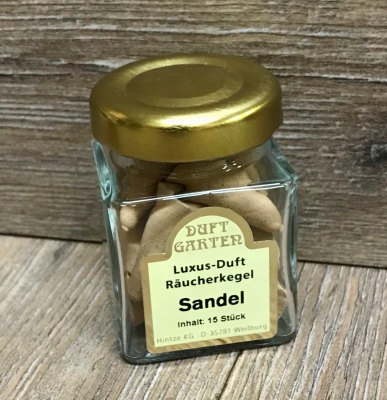 Räucherkegel - Luxus im Mini Glas - Sandelholz (beige)