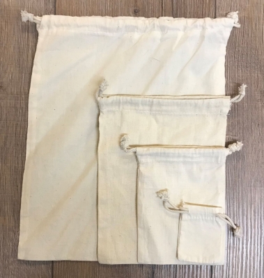 Baumwollbeutel mit Schnüren S - 14 x 10cm