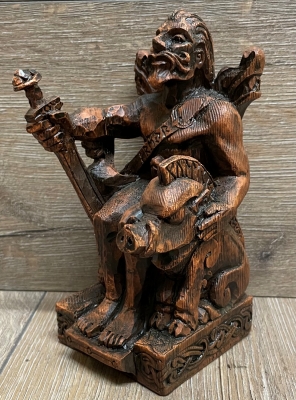Statue - Freyr sitzend - Seated Freyr - Holzfinish - Dekoration - Ritualbedarf