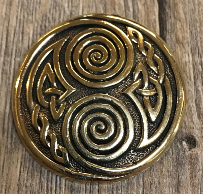 Anhänger - keltisch - 2 Spiralen massiv - Bronze