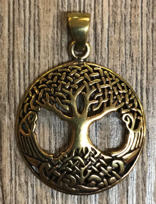 Anhänger - keltisch - Baum des Lebens/ Weltenbaum durchbrochen klein - Bronze