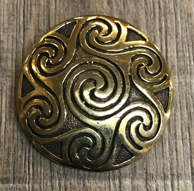 Brosche - keltisch - Sonnen Spirale massiv - Bronze