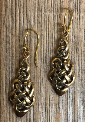 Ohrringe - Ohrhänger keltischer Knoten Tropfen - Bronze