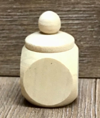 Holz Dose mit Schraubverschluss neutral eckig mit Deckel - 30mm klein
