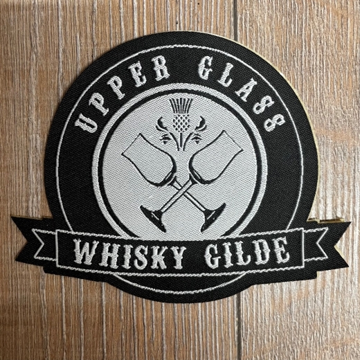 Aufnäher Patch Aufkleber - gewebt - Whisky Gilde - Upper Glass - 12cm