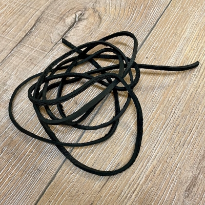 Lederband - 3mm, 1,8m - eckig - schwarz