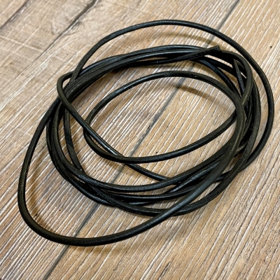 Lederband - 3mm, 1,8m - rund - schwarz