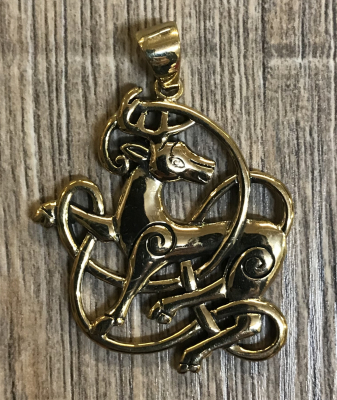 Anhänger keltischer Hirsch / Celtic Stag - Bronze