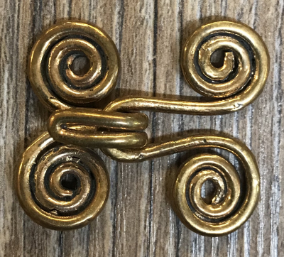 Schließe aus Metall - Gewand - Spirale des Lebens groß - Bronze
