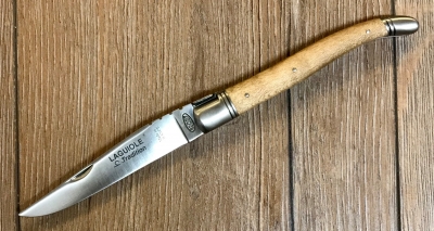 S. Tradition - Laguiole-Messer, Stahl Sandvik 12C27, Slipjoint, Ahornholzschalen, Edelstahlbacken, Zierschliff - Made in France! - Ausverkauf