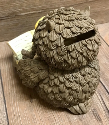 Spardose - Lustige Eule liest Baby vor - Dekoration - Sonderposten