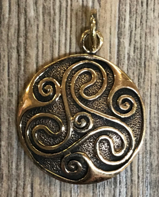 Anhänger - keltisch - Triskele Amulett massiv - Bronze