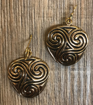 Ohrringe - Ohrhänger keltisch - Triskele massiv - Bronze