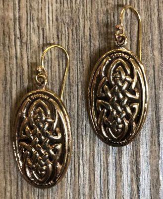 Ohrringe - Ohrhänger keltischer Knoten Oval - Bronze