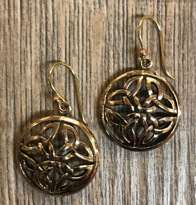Ohrringe - Ohrhänger keltischer Knoten rund B - Bronze