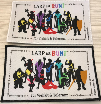 LARP ist BUNT - Aufnäher - LARP ist BUNT für Vielfalt & Toleranz - schwarz