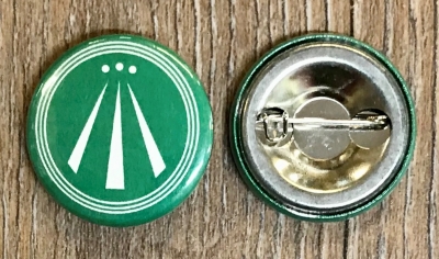 Button 25mm - AWEN - OBOD Druiden Symbol - grün