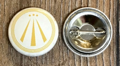 Button 25mm - AWEN - OBOD Druiden Symbol - weiss