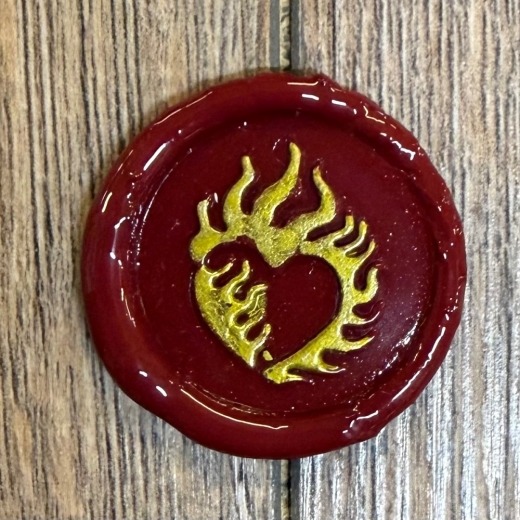 Siegel - Motiv Brennendes Herz - 24mm - inkl. Griff