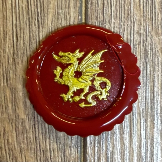 Siegel - Motiv Drachen III Walisischer - 24mm - inkl. Griff