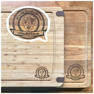 Holz Brett - Frühstücksbrett aus Kirsche, rechteckig, abgerundete Ecken, geölt - individuelle Lasergravur möglich