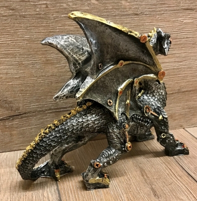 Statue - Steampunk - Drache - Dracus Machina (small) 20,5 x 9 x 16,5cm