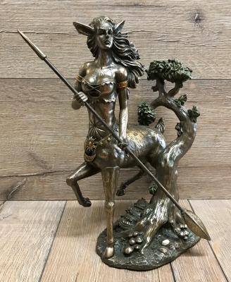 Statue - Dryade/ Baumgeist - bronziert/ coloriert - Dekoration - Ritualbedarf