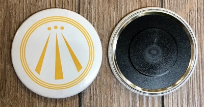 Magnet 59mm - AWEN - OBOD Druiden Symbol - weiss