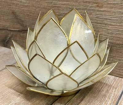 Kerzenhalter - LotusBlume - Atmospherisches Licht naturell 15cm x 15cm - groß
