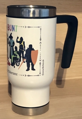 LARP ist BUNT - Tasse - Thermos-Becher/ Travel Mug/ Coffee to go - LARP ist BUNT - weiß oder silber