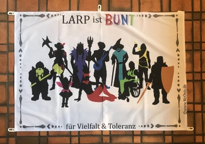 LARP ist BUNT - Banner - LARP ist BUNT für Vielfalt & Toleranz - DIN A0 quer (118,9cm x 84,1cm)