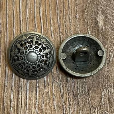 Knopf aus Metall – ornament durchbrochen - Öse - 18mm - Ausverkauf