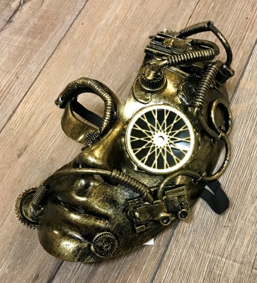 Steampunk - Maske mit Gummiband - Halb-Maske Homunculus