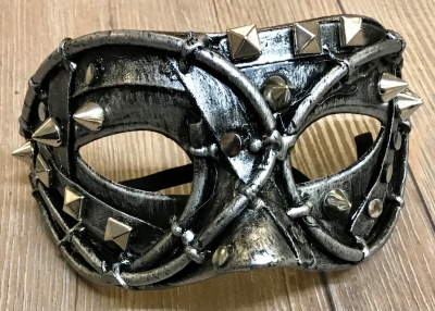 Steampunk - Maske mit Gummiband - Tekno Rose - altsilber