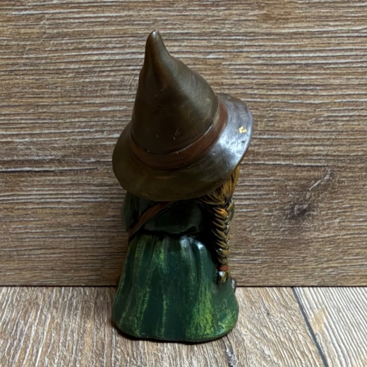 Figur - Lustige Hexe klein - brauner Hut, Eule & Gehstock