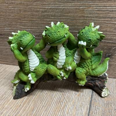 Figur - Lustige Drachen - Die Drei Weisen - Nichts Hören, Sagen & Sehen coloriert