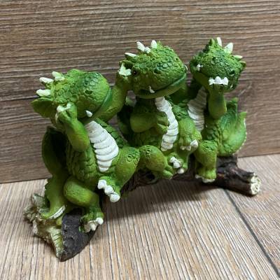 Figur - Lustige Drachen - Die Drei Weisen - Nichts Hören, Sagen & Sehen coloriert