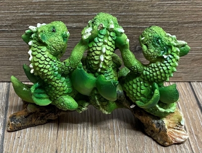 Figur - Lustige Drachen - Die Drei Weisen - Nichts Hören, Sagen & Sehen coloriert