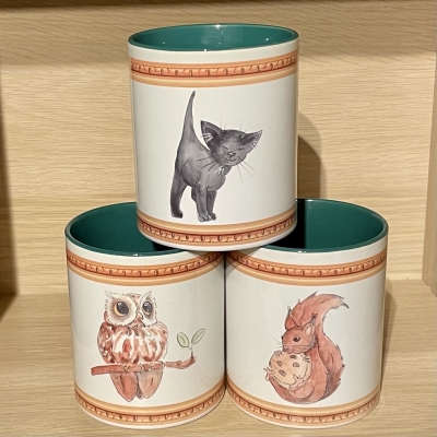 Tasse - Wichtelweihnacht Eichhörnchen, Kätzchen oder Käutzchen - Keramik