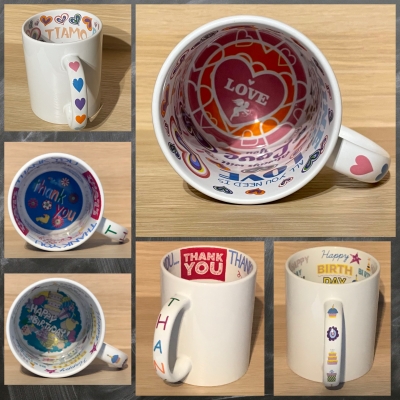 Tasse - Wunschmotiv - Motto-Tassen Keramik - Happy Birthday, Thank You & Love